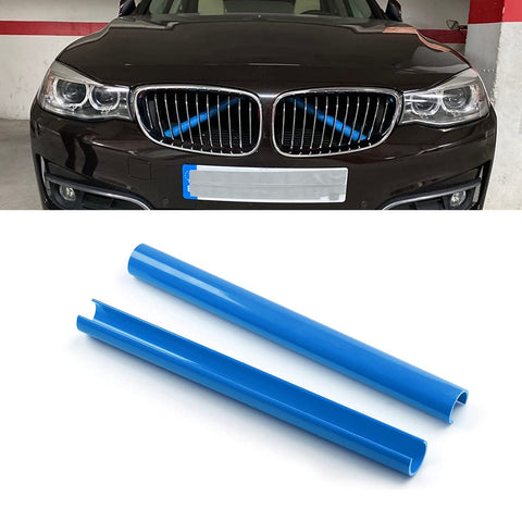 Front Grille Insert Trims Stripes, Front Center Kidney Grilles Trim Compatible with BMW 3 Series G20 G21 2020-2022 (Blue)