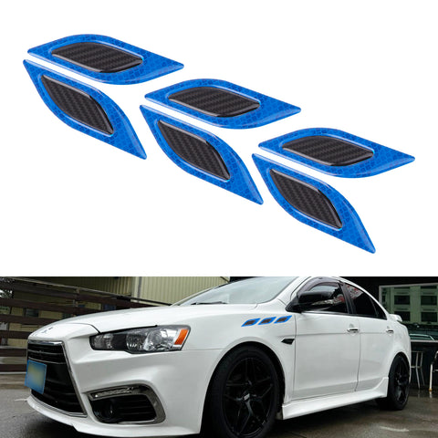 6x White w/ Carbon Fiber Pattern 3D PVC Night Reflect Car Vent Edge Bumper Decal