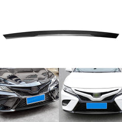 Black Carbon Fiber Pattern ABS Front Grille Lip Cover For Toyota Camry 2018-2020