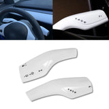 2Pcs White Steering Wheel Wiper Column Lever Rod Overlay Cover Trims For Tesla Model 3 Y