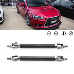 Carbon Fiber Look Adjust 6"-9" Alloy Bumper Splitter Rod Strut Tie Support Bars