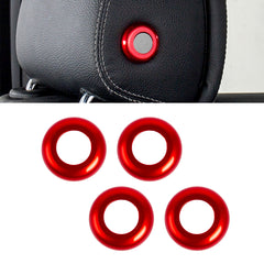 Red Front Seat Headrest Button Ring Trims For Benz C-Class 2015-21 GLC 2016-22