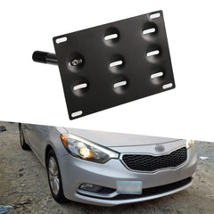 Black Bumper License Plate Tow Hook Mounting Bracket For Hyundai Elantra Sedan 17-19