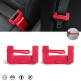 2x Red Silicone Car Safety Seat Belt Buckle Clip Cover Kit Universal for Cars
