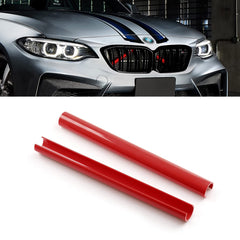 Front Grille Insert Trims Stripes, Front Center Kidney Grilles Trim Compatible with BMW 1 2 3 4 5 6 7 Series F20 F22 F30 F32 G30 G32 G11 (Red)