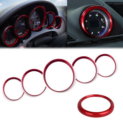 Sporty Red Dashboard Meter Frame Dash Clock Ring Cover Trim For Porsche Panamera