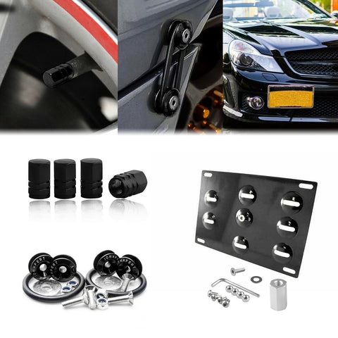 Set Tow License Plate + Air Valve + Release Fastener For Mercedes W205 X204 X205