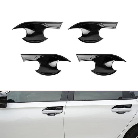 Set Glossy Black Door Handle Bowl Panel Cover Trim For Honda Civic 11th Gen 2022