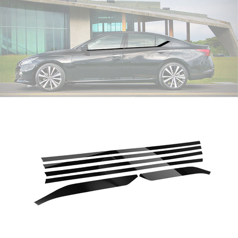 Glossy Black Chrome Delete Blackout Window Cover Decal For Nissan Altima 2019-22