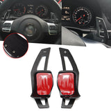 1 set Aluminum Steering Wheel DSG Paddle Extension Black Trim For VW MK6 Golf GTI R MK EOS[Silver/Black]