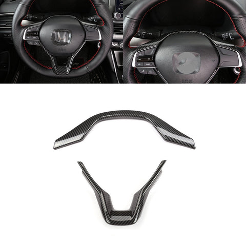 Car Steering Wheel Frame Cover Trim,Carbon Fiber Style,Compatible with Honda Accord 2018-2022(2pcs)