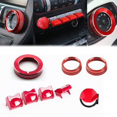 Red Center Console Control Switch Button Knob Ring Trim For Ford Mustang 2015-up