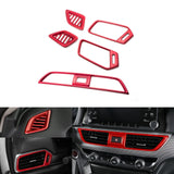 Set of Center Console Middle & Dashboard Side Air Vent AC Outlet Cover Trim, Sporty Red, Compatible with Honda Accord 10th Gen 2018-2022