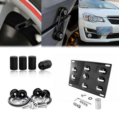 Set Tow Hook License Plate + Air Valve + Release Fastener For Toyota Prius 86