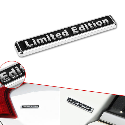 1pc Limited Edition Logo Emblem Metal Badge Sticker Decal for Side Fender Trunk Compatible with Audi A4 A6 Q5 Q7 (9.5cm x 1.5cm Black)