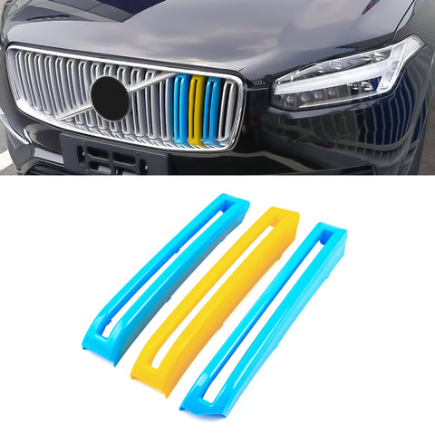 For 2016-19 2nd Gen Volvo XC90 Sweden Flag Color Front Grille Insert Trims