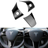 Gloss Black Steering Wheel Molding Cover Kit For Tesla Model 3 2017-2023 & Model Y 2020-up