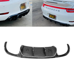 Real Carbon Fiber Rear Bumper Lip Diffuser For Porsche 911 991.1 2012-2016