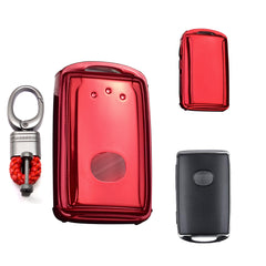 Red Soft TPU Full Protect Remote Smart Key Fob Cover Case For Mazda 3 2019-2021