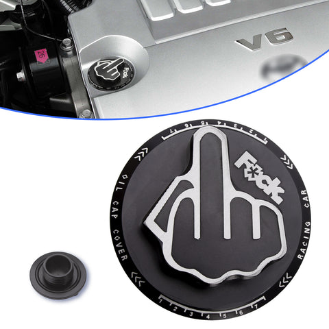 1X Black Middle Finger Novelty Engine Fuel Tank Cap Gas Oil Box Cover For Toyota