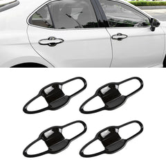 8x Gloss Black Side Door Handle Bowl Cover Decor Trim For Toyota Camry 2018-2024