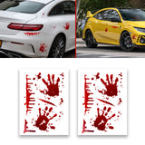 2 Sheets Bloody Dripping Horror Handprint Car Rear Windows Bumper Film Stickers