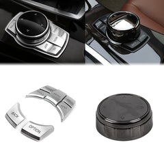Black Interior Multi-Media IDrive 7-Buttons Cover Trim For BMW 2 3 4 5 Series