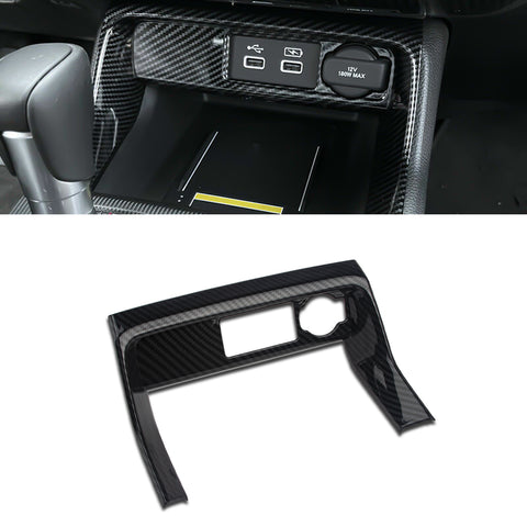 Carbon Fiber Look Center Console Cigarette Lighter Cover For Honda Civic 2022-up