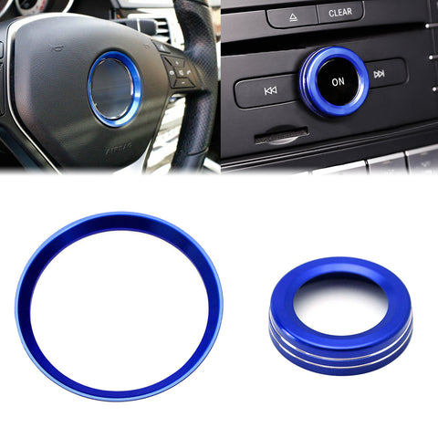 Steering Wheel Logo Volume Control Ring Trim For Mercedes-Benz B C E GLA Class