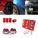 Set Tow Hook License Plate + Wheel Air Valve + Release Fastener For BMW F48 F25