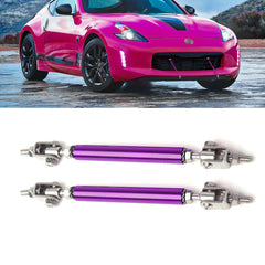 2pc Adjustable 6"-9" Front Bumper Lip Splitter Diffuser Strut Rod Tie Bars Compatible with Most Vehicles [Purple]