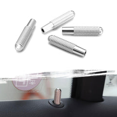 Bolt On Door Lock Knobs Pin Cover Trim Compatible with Mercedes Benz C E S GLC GLE Class W205 W213 X205 W166 (Silver Aluminum) - 4PCS