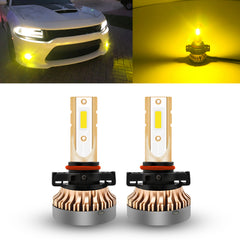 H16 5202 PSX24W LED Fog Driving Light Bulb with Super Bright COB LED Chips Replace for Daytime Running Light DRL Fog Light Lamp Bulbs, 3000K Golden Yellow