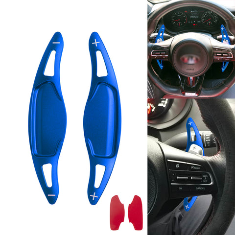 Blue Alloy Add-on Steering Wheel Paddle Shift Extension For Kia Stinger 2018-up