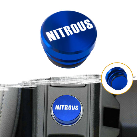 NITROUS Cigarette Lighter Push Button Plug Replacement Cover, Aluminum Blue, Fit Cars Trucks SUVs with 12V Power Source