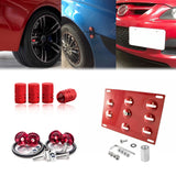 Set Tow Hook License Plate + Air Valve Cap + Release Fastener For Mazda 3 6 CX-5