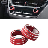 2pcs Red AC Climate Control Knob Surrounding Cover For Toyota Corolla 2020-2022