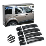 Gloss Black Door Handle+Door Edge Protect Trim For Land Rover Freelander 2 06-09