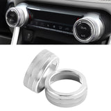 Silver Aluminum Alloy AC Climate Knob Ring Decor Cover For Toyota RAV4 2019-2023