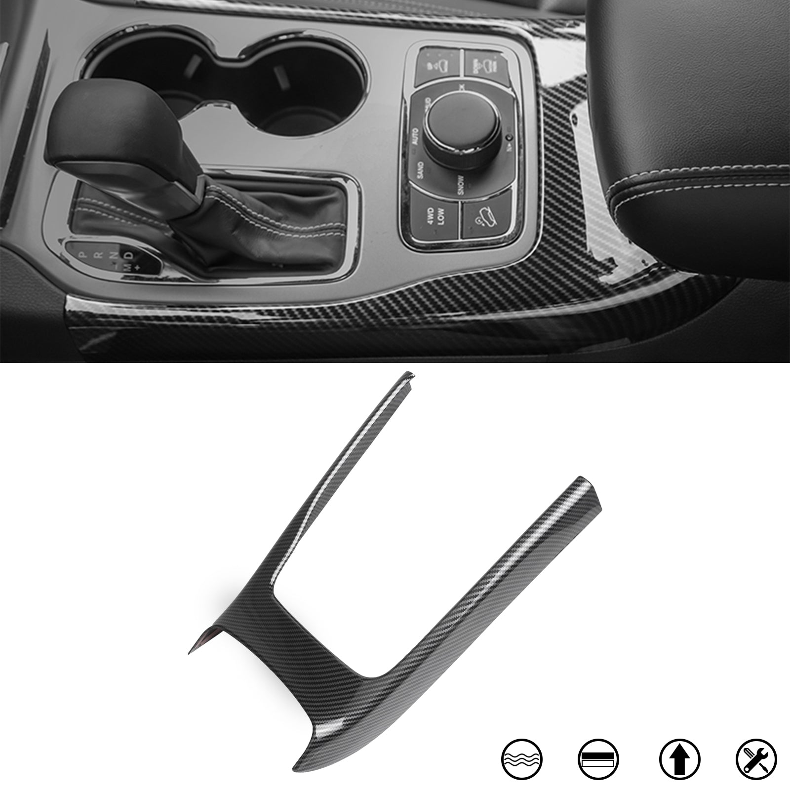 thumbnail image 2 of Carbon Fiber Interior Trim Kit For Jeep Grand Cherokee 2006-2010 – 10-Piece Set 2 of 6
