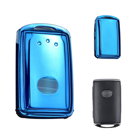 Blue Soft TPU Full Protect Remote Smart Key Fob Cover Case For Mazda 3 2019-2021