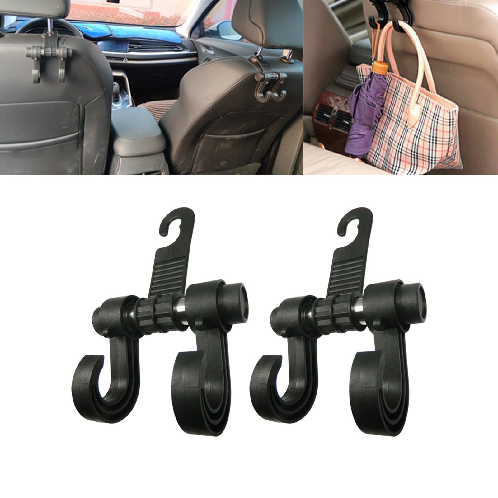 Cheap Car Hooks Seat Back Double Hook For Coat And Bag Car Hook