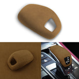 Brown Alcantara Suede Leather Gear Shift Knob Cover For Porsche Panamera 2018-up