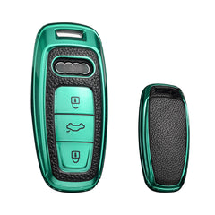 Green Full Protect Remote Smart Key Fob Cover For Audi A6L A7 A8 w/3 Button Key
