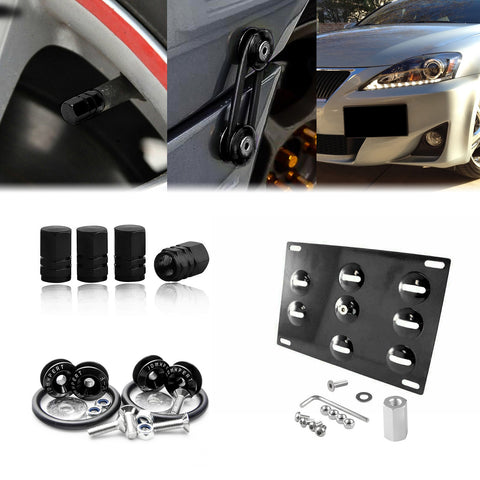 Set Tow Hook License Plate + Air Valve + Release Fastener For Lexus CT 2011-17