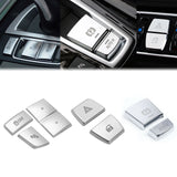 Silver Security Warning Switch Gear Shift Parking Brake Button Cover For BMW F10