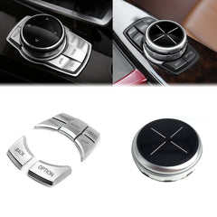 Set of Silver Multi-Media IDrive Button Cover Trim For BMW 2 3 4 5 Series X5 X6