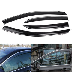 4x Smoked Tinted Chrome Window Sun Wind Rain Snow Guard Air Deflectors Visors Trims For Toyota Camry 2018-2024