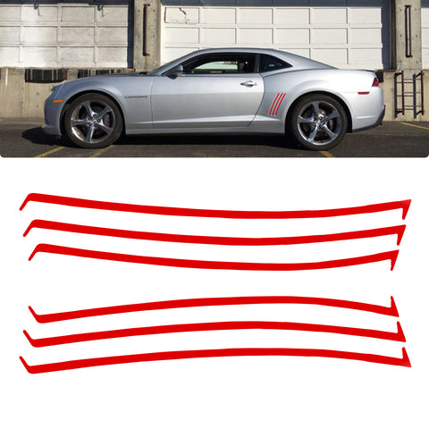 For Chevrolet Camaro SS RS LS 2010-2015 Red Side Body Vent Insert Stickers Kit