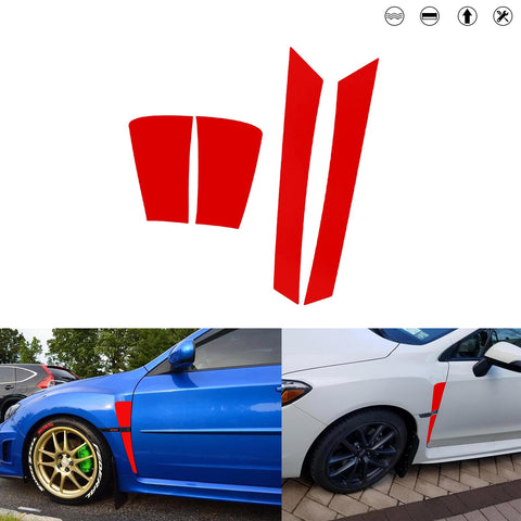 Red Upper & Lower Front Fender Side Vent Stickers For Subaru WRX STI 2015-2021